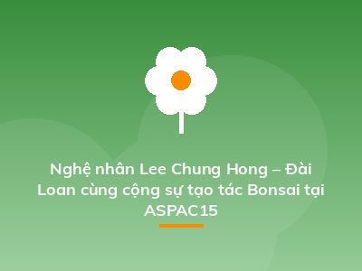 Nghệ nhân Lee Chung Hong – Đài Loan cùng cộng sự tạo tác Bonsai tại ASPAC15