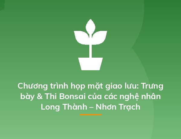 Chương trình họp mặt giao lưu: Trưng bày & Thi Bonsai của các nghệ nhân Long Thành – Nhơn Trạch